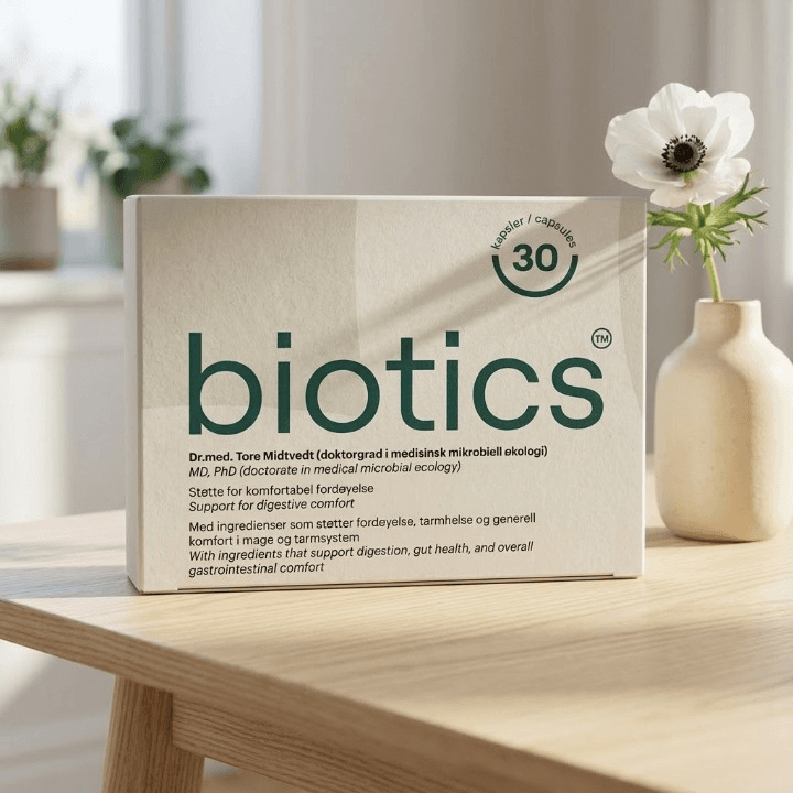 Biotics postbiotika kosttilskudd – pakke med 30 kapsler for fordøyelse og tarmhelse